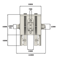 56-040-1 MODULAR SOLUTIONS DOOR PART 90MM X 90MM CHAIN PULLY - ANSI 40 ROLLER CHAIN